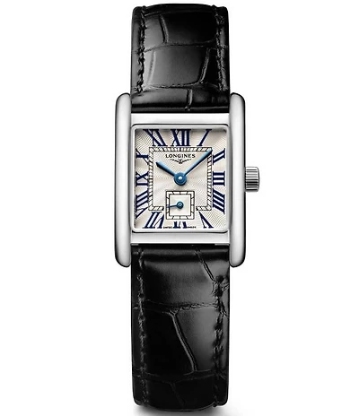 Longines Women's Mini Dolcevita Quart Stainless Steel Alligator Strap Watch