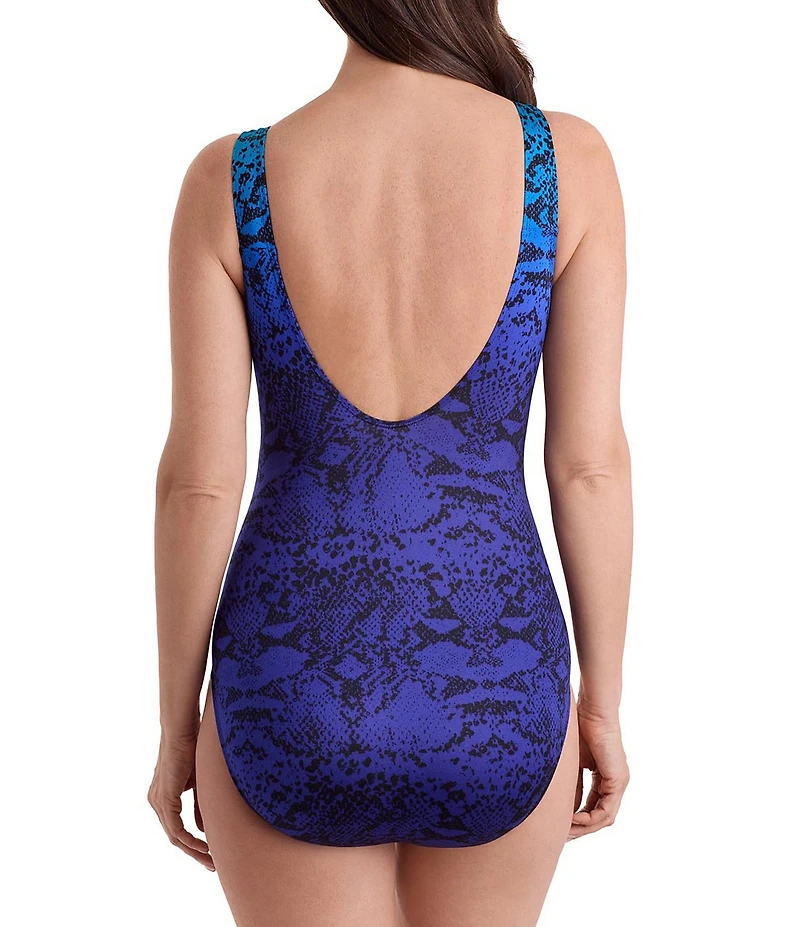Longitude Ombre Queen Long Torso Tummy Control High Neck One-Piece Swimsuit