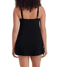 Longitude Solidtude Long Torso Ruffle V-Neck One Piece Swimdress
