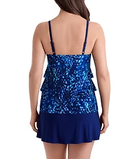 Longitude Sweet Siren Long Torso Scoop Neck Ruffle Faux-Skirtini One-Piece Swimsuit