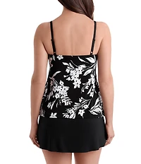 Longitude Vineyard Vacay Long Torso Scoop Neck Ruffle Faux-Skirtini One-Piece Swimsuit
