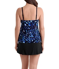 Longitude Wingful Thinking Long Torso Scoop Neck Ruffle Faux-Skirtini One-Piece Swimsuit