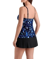 Longitude Wingful Thinking Long Torso Scoop Neck Ruffle Faux-Skirtini One-Piece Swimsuit