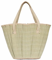 Lorna Murray Avoca Tropez Pleated Raffia Midi Tote Bag