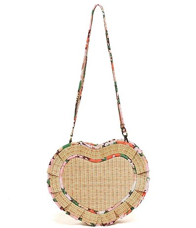 Lorna Murray Garden Love Heart Ruffle Raffia Shoulder Bag