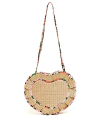 Lorna Murray Garden Love Heart Ruffle Raffia Shoulder Bag