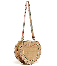 Lorna Murray Garden Love Heart Ruffle Raffia Shoulder Bag