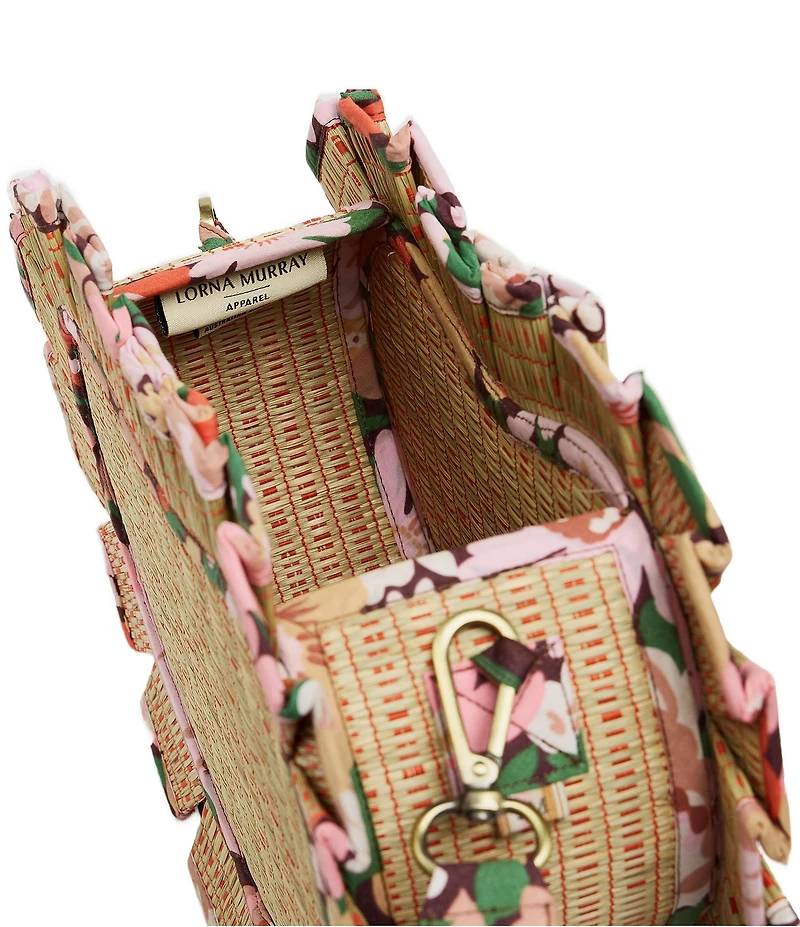 Lorna Murray Garden Love Heart Ruffle Raffia Shoulder Bag