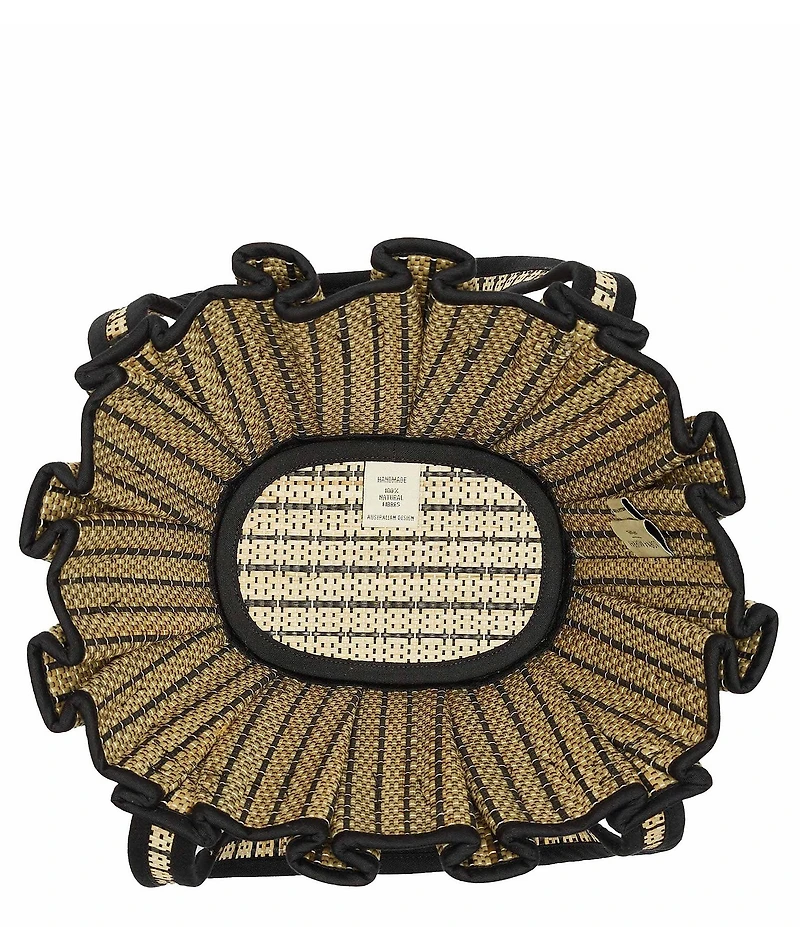 Lorna Murray Mini Lovers Point Tropez Pleated Raffia Tote Bag