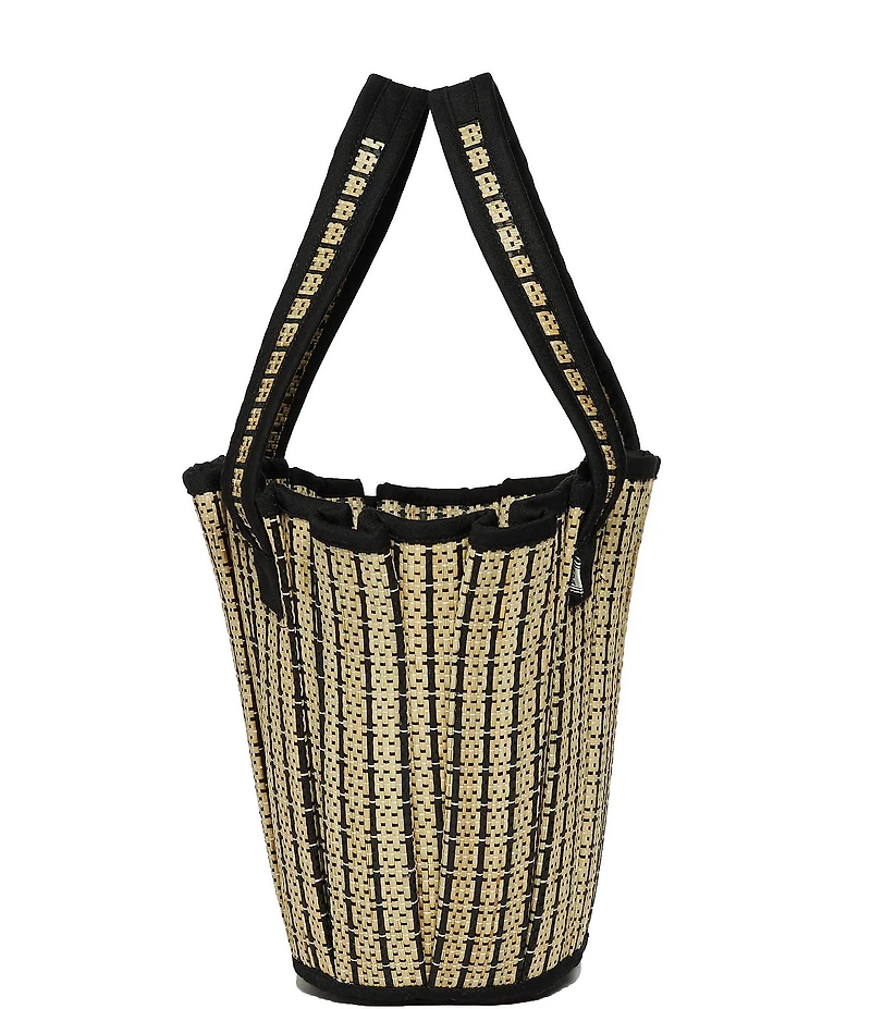 Lorna Murray Mini Lovers Point Tropez Pleated Raffia Tote Bag
