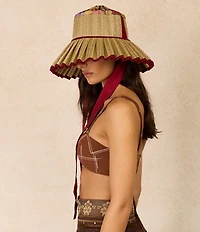 Lorna Murray Palace Garden Ravello Maxi Pleated Tie Sun Hat