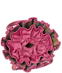 Lorna Murray Mini Pietrasanta Tropez Pleated Rainbow Raffia Tote Bag