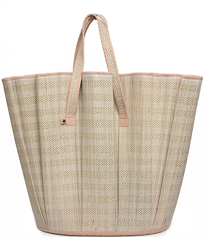 Lorna Murray Pleated Tropez Raffia Maxi Tote Bag
