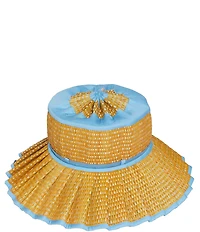 Lorna Murray Sea Scape Capri Play Pleated Tie Sun Hat