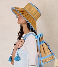 Lorna Murray Sea Scape Capri Play Pleated Tie Sun Hat