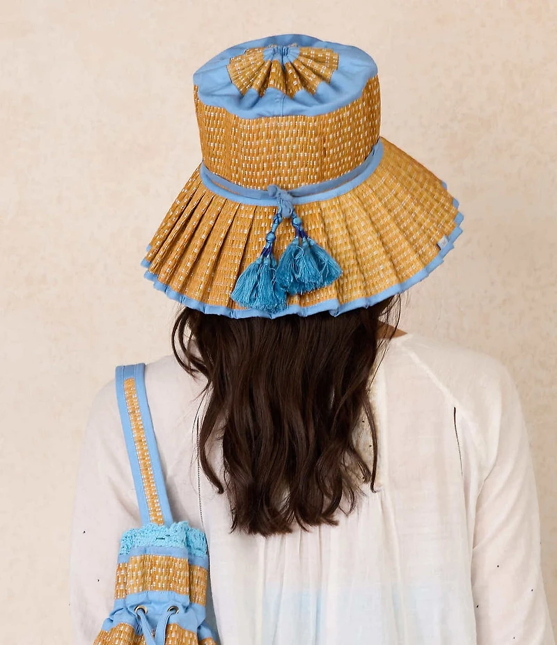 Lorna Murray Sea Scape Capri Play Pleated Tie Sun Hat