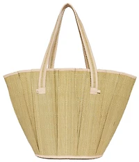 Lorna Murray Sumatra Tropez Pleated Raffia Midi Tote Bag