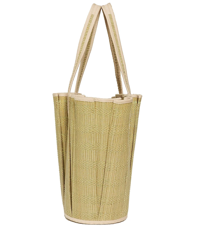 Lorna Murray Sumatra Tropez Pleated Raffia Midi Tote Bag