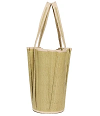 Lorna Murray Sumatra Tropez Pleated Raffia Midi Tote Bag