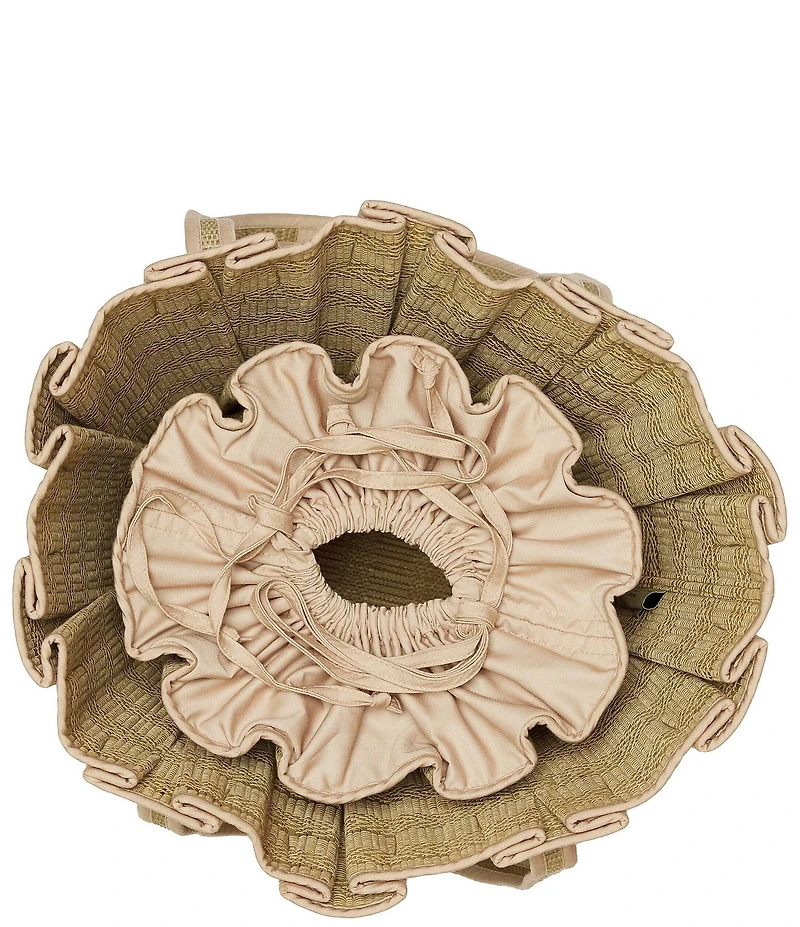 Lorna Murray Sumatra Tropez Pleated Raffia Midi Tote Bag