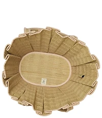 Lorna Murray Sumatra Tropez Pleated Raffia Midi Tote Bag