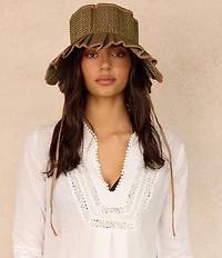 Lorna Murray Surfers Paradise Island Dolomites Pleated Straw Tie Sun Hat