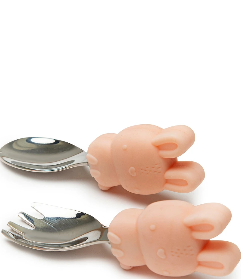 Loulou Lollipop Baby Bunny Pattern Learning Utensil Set