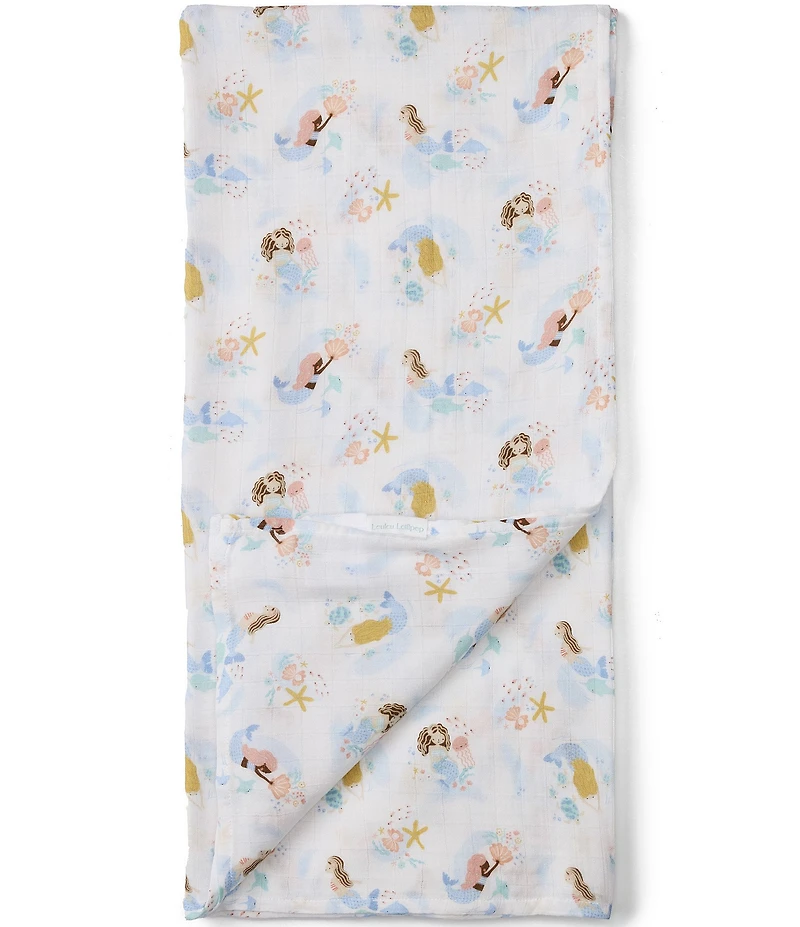 Loulou Lollipop Baby Mermaid Pattern Muslin Swaddle