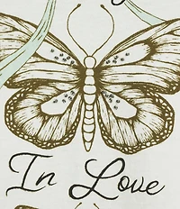 Lucky Brand Knit Cotton Lucky In Lover Butterfly Raglan Tee