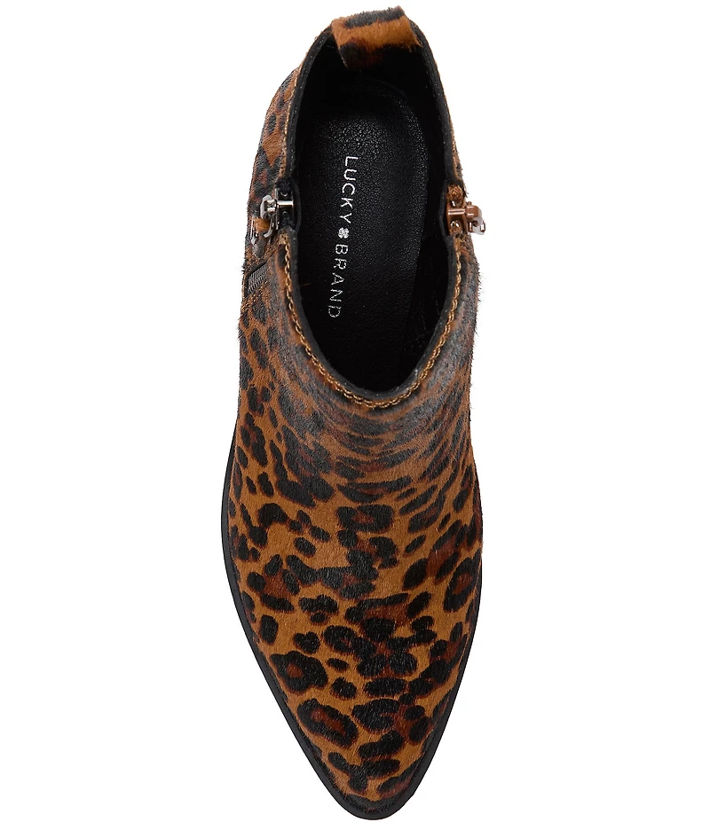 Lucky Brand Ailein Leopard Haircalf Ankle Booties