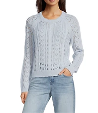 Lucky Brand Cable Knit Crew Neck Long Sleeve Sweater