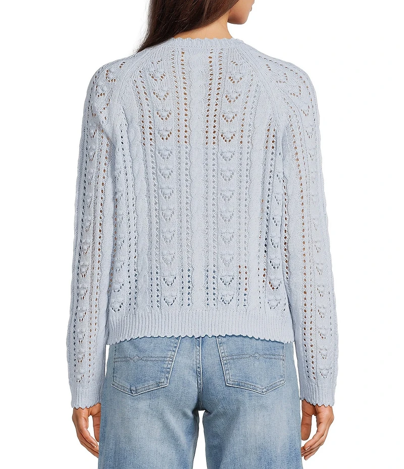 Lucky Brand Cable Knit Crew Neck Long Sleeve Sweater