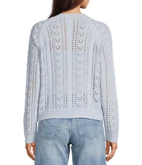 Lucky Brand Cable Knit Crew Neck Long Sleeve Sweater