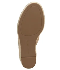 Lucky Brand Cabriah Leather Espadrille Wedge Slide Sandals