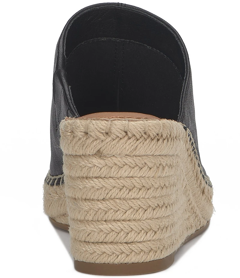 Lucky Brand Cabriah Leather Espadrille Wedge Slide Sandals