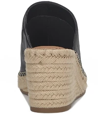 Lucky Brand Cabriah Leather Espadrille Wedge Slide Sandals