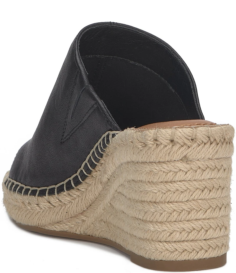 Lucky Brand Cabriah Leather Espadrille Wedge Slide Sandals