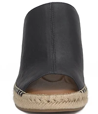 Lucky Brand Cabriah Leather Espadrille Wedge Slide Sandals
