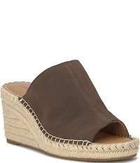 Lucky Brand Cabriah Suede Espadrille Wedge Slide Sandals