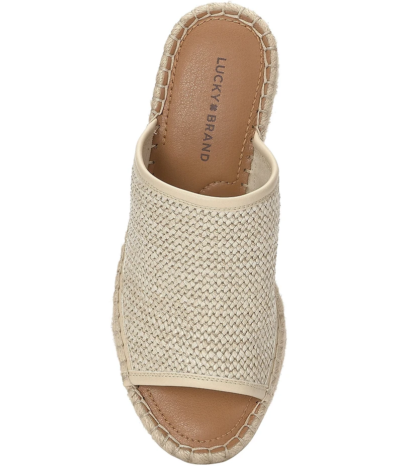Lucky Brand Cabriah Woven Espadrille Wedge Slide Sandals