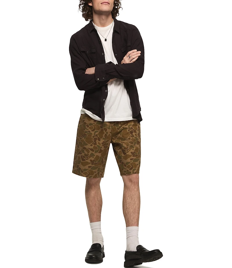 Lucky Brand Camouflage Printed 10#double; Inseam Canvas Shorts