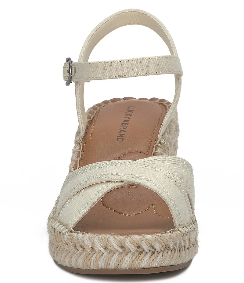 Lucky Brand Candyr Linen Espadrille Wedge Sandals