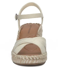 Lucky Brand Candyr Linen Espadrille Wedge Sandals