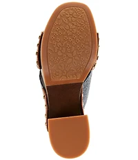 Lucky Brand Casyna Cross Strap Studded Heel Slide Sandals