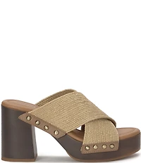 Lucky Brand Casyna Cross Strap Studded Heel Slide Sandals