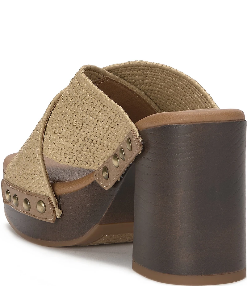 Lucky Brand Casyna Cross Strap Studded Heel Slide Sandals