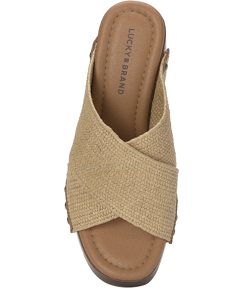 Lucky Brand Casyna Cross Strap Studded Heel Slide Sandals