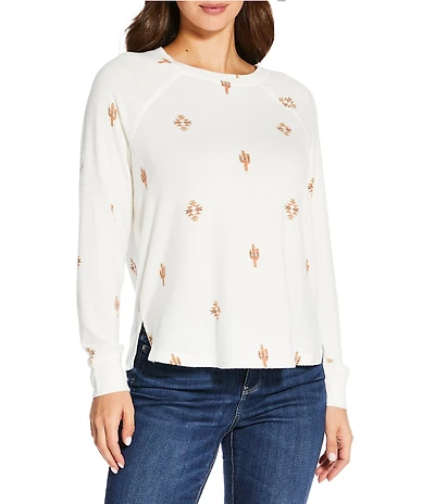 Lucky Brand Cloud Stretch Knit Crew Neck Long Sleeve Tee