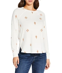 Lucky Brand Cloud Stretch Knit Crew Neck Long Sleeve Tee