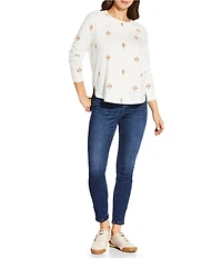 Lucky Brand Cloud Stretch Knit Crew Neck Long Sleeve Tee